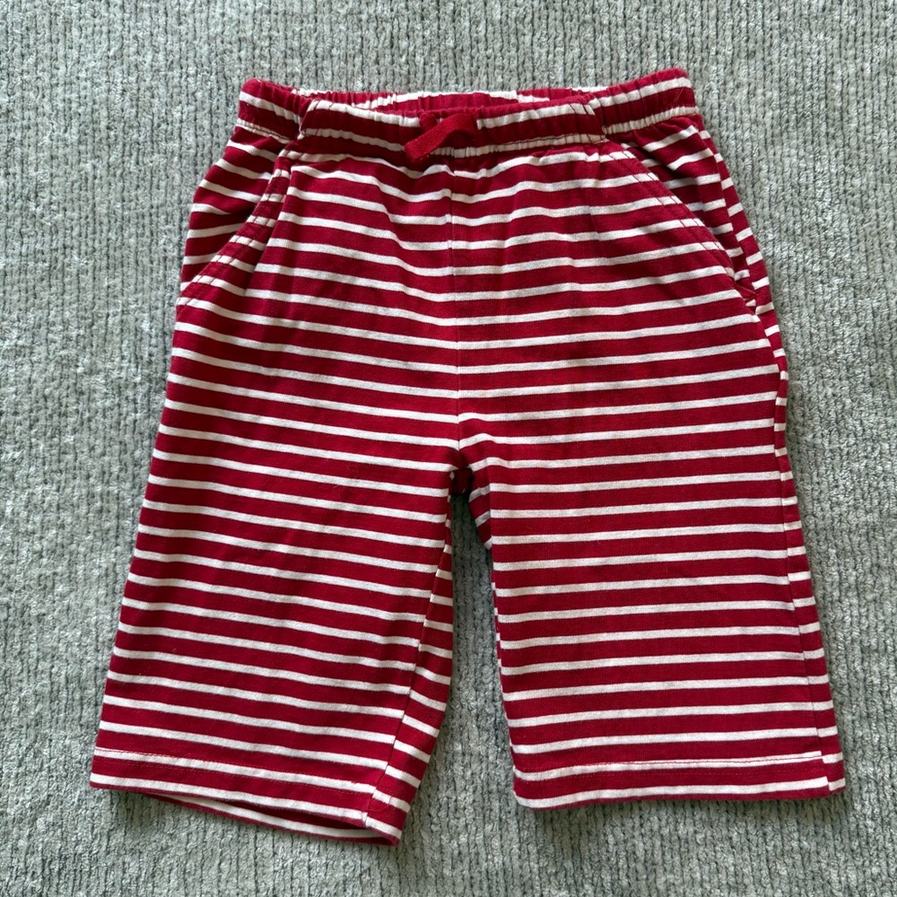JoJo Maman Bébé Red‎ White Stripe Knit Shorts Kids Size 5–6 Years